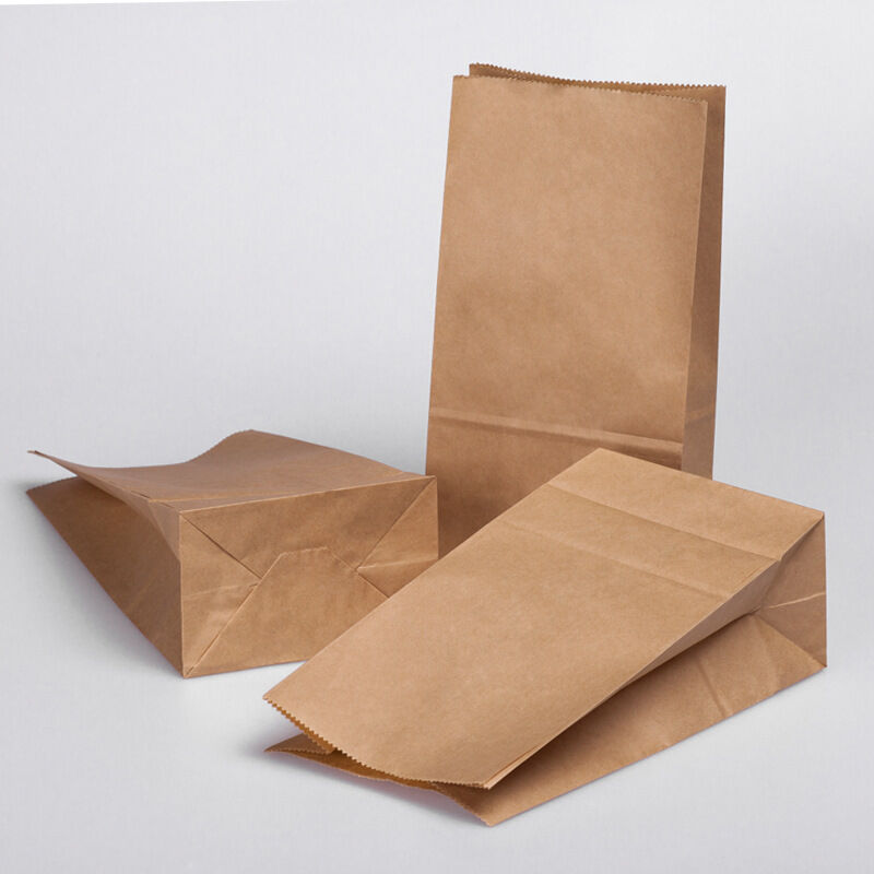 Disposable Custom Logo Kraft Paper Bags Grease Resistant Square Bottom for Fried Chicken Cakes Bread and Flower Packaging