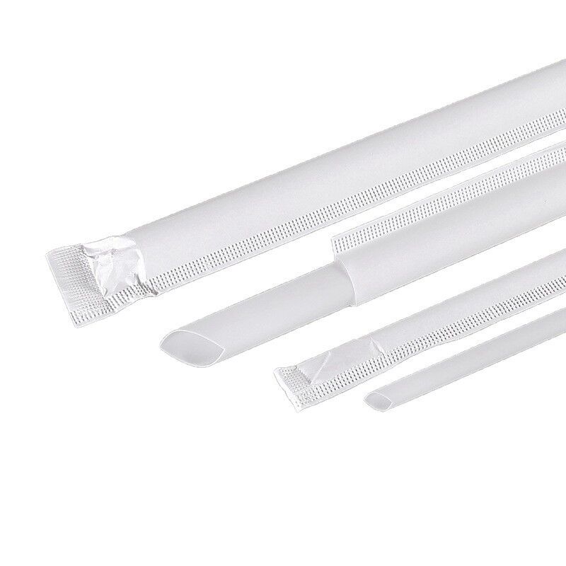 Individually Wrapped PLA Biodegradable Straws – Disposable Food Grade Thick Straws for Boba Tea & Smoothies